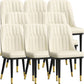 Modern Style Dining Chair Leather Parsons Side Chair with Metal Base White 8 Piece Set Black Gold Clearhalo 'Dining Chairs' 'Dining Tables & Seating' 'dining_chair' 'furn' 'furn_dining_chair' 'Furniture' 'Kitchen & Dining Furniture' 7659888