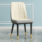 Modern Style Dining Chair Leather Parsons Side Chair with Metal Base White-Gray 1 Piece Black Gold Clearhalo 'Dining Chairs' 'Dining Tables & Seating' 'dining_chair' 'furn' 'furn_dining_chair' 'Furniture' 'Kitchen & Dining Furniture' 7659889