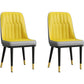 Modern Style Dining Chair Leather Parsons Side Chair with Metal Base Yellow-Gray 2 Piece Set Black Gold Clearhalo 'Dining Chairs' 'Dining Tables & Seating' 'dining_chair' 'furn' 'furn_dining_chair' 'Furniture' 'Kitchen & Dining Furniture' 7659895