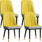 Modern Style Dining Chair Leather Parsons Side Chair with Metal Base Yellow-Gray 4 Piece Set Black Gold Clearhalo 'Dining Chairs' 'Dining Tables & Seating' 'dining_chair' 'furn' 'furn_dining_chair' 'Furniture' 'Kitchen & Dining Furniture' 7659896