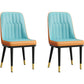 Modern Style Dining Chair Leather Parsons Side Chair with Metal Base Blue-Orange 2 Piece Set Black Gold Clearhalo 'Dining Chairs' 'Dining Tables & Seating' 'dining_chair' 'furn' 'furn_dining_chair' 'Furniture' 'Kitchen & Dining Furniture' 7659900