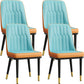 Modern Style Dining Chair Leather Parsons Side Chair with Metal Base Blue-Orange 4 Piece Set Black Gold Clearhalo 'Dining Chairs' 'Dining Tables & Seating' 'dining_chair' 'furn' 'furn_dining_chair' 'Furniture' 'Kitchen & Dining Furniture' 7659901