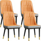 Modern Style Dining Chair Leather Parsons Side Chair with Metal Base Orange-Gray 4 Piece Set Black Gold Clearhalo 'Dining Chairs' 'Dining Tables & Seating' 'dining_chair' 'furn' 'furn_dining_chair' 'Furniture' 'Kitchen & Dining Furniture' 7659906