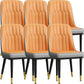 Modern Style Dining Chair Leather Parsons Side Chair with Metal Base Orange-Gray 6 Piece Set Black Gold Clearhalo 'Dining Chairs' 'Dining Tables & Seating' 'dining_chair' 'furn' 'furn_dining_chair' 'Furniture' 'Kitchen & Dining Furniture' 7659907