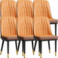Modern Style Dining Chair Leather Parsons Side Chair with Metal Base Orange 6 Piece Set Black Gold Clearhalo 'Dining Chairs' 'Dining Tables & Seating' 'dining_chair' 'furn' 'furn_dining_chair' 'Furniture' 'Kitchen & Dining Furniture' 7659912