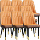 Modern Style Dining Chair Leather Parsons Side Chair with Metal Base Orange 8 Piece Set Black Gold Clearhalo 'Dining Chairs' 'Dining Tables & Seating' 'dining_chair' 'furn' 'furn_dining_chair' 'Furniture' 'Kitchen & Dining Furniture' 7659913