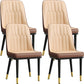 Modern Style Dining Chair Leather Parsons Side Chair with Metal Base Beige-Brown 4 Piece Set Black Gold Clearhalo 'Dining Chairs' 'Dining Tables & Seating' 'dining_chair' 'furn' 'furn_dining_chair' 'Furniture' 'Kitchen & Dining Furniture' 7659916