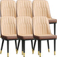 Modern Style Dining Chair Leather Parsons Side Chair with Metal Base Beige-Brown 6 Piece Set Black Gold Clearhalo 'Dining Chairs' 'Dining Tables & Seating' 'dining_chair' 'furn' 'furn_dining_chair' 'Furniture' 'Kitchen & Dining Furniture' 7659917
