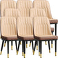 Modern Style Dining Chair Leather Parsons Side Chair with Metal Base Beige-Brown 8 Piece Set Black Gold Clearhalo 'Dining Chairs' 'Dining Tables & Seating' 'dining_chair' 'furn' 'furn_dining_chair' 'Furniture' 'Kitchen & Dining Furniture' 7659918