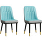 Modern Style Dining Chair Leather Parsons Side Chair with Metal Base Blue Gray 2 Piece Set Black Gold Clearhalo 'Dining Chairs' 'Dining Tables & Seating' 'dining_chair' 'furn' 'furn_dining_chair' 'Furniture' 'Kitchen & Dining Furniture' 7659920