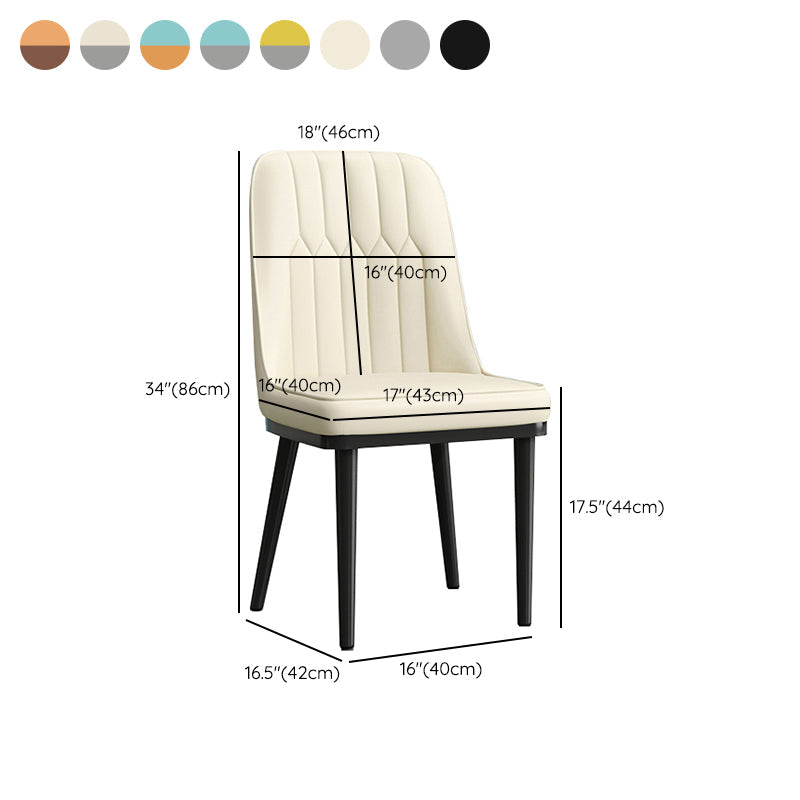 Modern Style Dining Chair Leather Parsons Side Chair with Metal Base Clearhalo 'Dining Chairs' 'Dining Tables & Seating' 'dining_chair' 'furn' 'furn_dining_chair' 'Furniture' 'Kitchen & Dining Furniture' 7659924