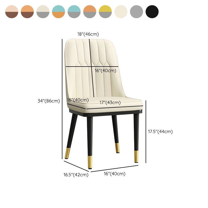 Modern Style Dining Chair Leather Parsons Side Chair with Metal Base Clearhalo 'Dining Chairs' 'Dining Tables & Seating' 'dining_chair' 'furn' 'furn_dining_chair' 'Furniture' 'Kitchen & Dining Furniture' 7659925