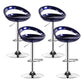 Plastic Adjustable Height Swivel Low Back Bar Stool with Footrest Royal Blue 4 Piece Set Clearhalo 'Bar Furniture' 'Bar Stools' 'bar_stools' 'furn' 'furn_bar_stools' 'Furniture' 'Kitchen & Dining Furniture' 7659947