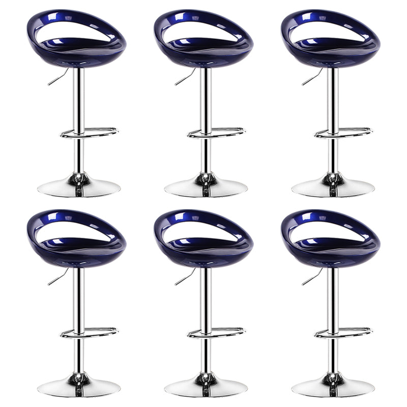 Plastic Adjustable Height Swivel Low Back Bar Stool with Footrest Royal Blue 6 Piece Set Clearhalo 'Bar Furniture' 'Bar Stools' 'bar_stools' 'furn' 'furn_bar_stools' 'Furniture' 'Kitchen & Dining Furniture' 7659948