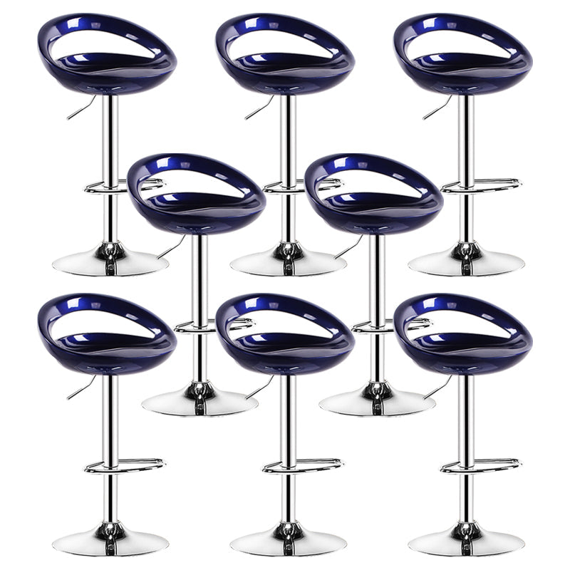 Plastic Adjustable Height Swivel Low Back Bar Stool with Footrest Royal Blue 8 Piece Set Clearhalo 'Bar Furniture' 'Bar Stools' 'bar_stools' 'furn' 'furn_bar_stools' 'Furniture' 'Kitchen & Dining Furniture' 7659949