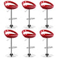 Plastic Adjustable Height Swivel Low Back Bar Stool with Footrest Red 6 Piece Set Clearhalo 'Bar Furniture' 'Bar Stools' 'bar_stools' 'furn' 'furn_bar_stools' 'Furniture' 'Kitchen & Dining Furniture' 7659953