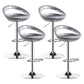 Plastic Adjustable Height Swivel Low Back Bar Stool with Footrest Silver Gray 4 Piece Set Clearhalo 'Bar Furniture' 'Bar Stools' 'bar_stools' 'furn' 'furn_bar_stools' 'Furniture' 'Kitchen & Dining Furniture' 7659962