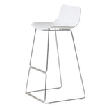 Contemporary Armless Plastic Low Back Bar Stools with Metal Base