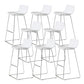 Sgabelli da bar in plastica bassa di plastica senza braccio contemporanea con base di metallo
