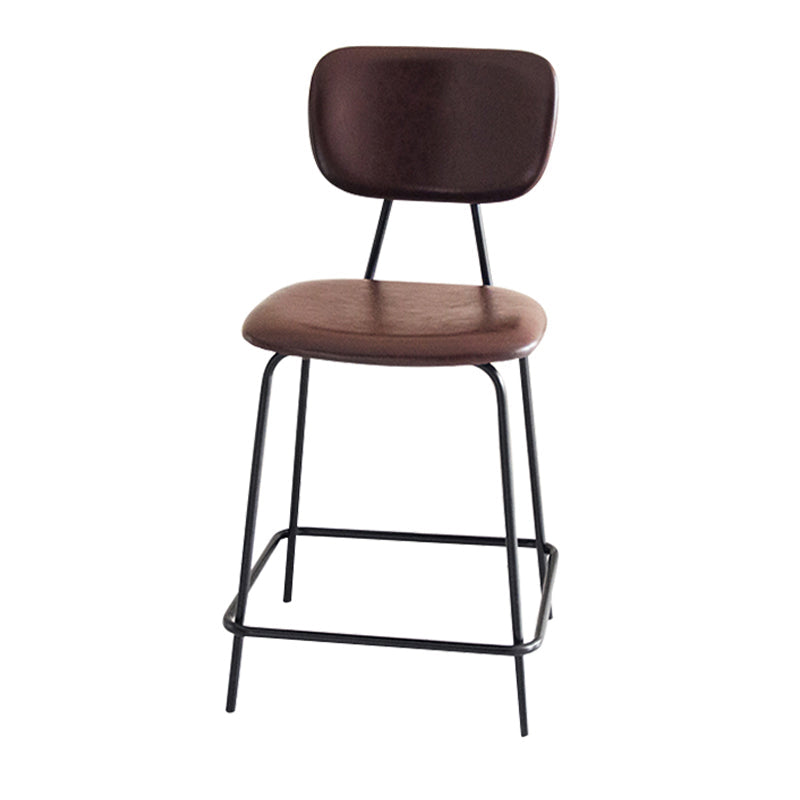 Taburetes contemporáneos de barra sin brazo con la base de metal negro