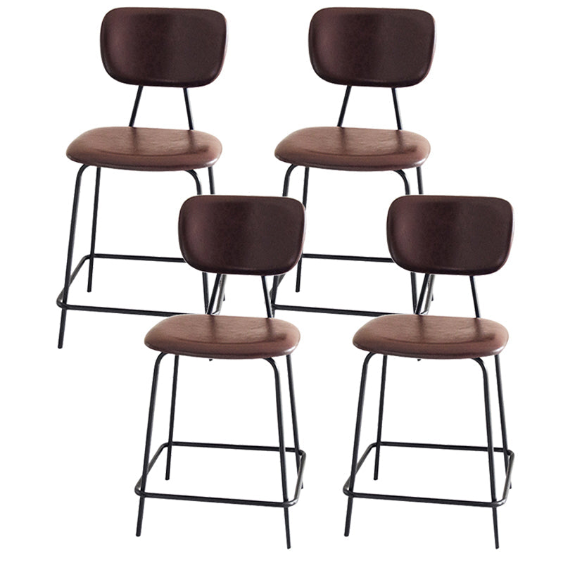 Taburetes contemporáneos de barra sin brazo con la base de metal negro