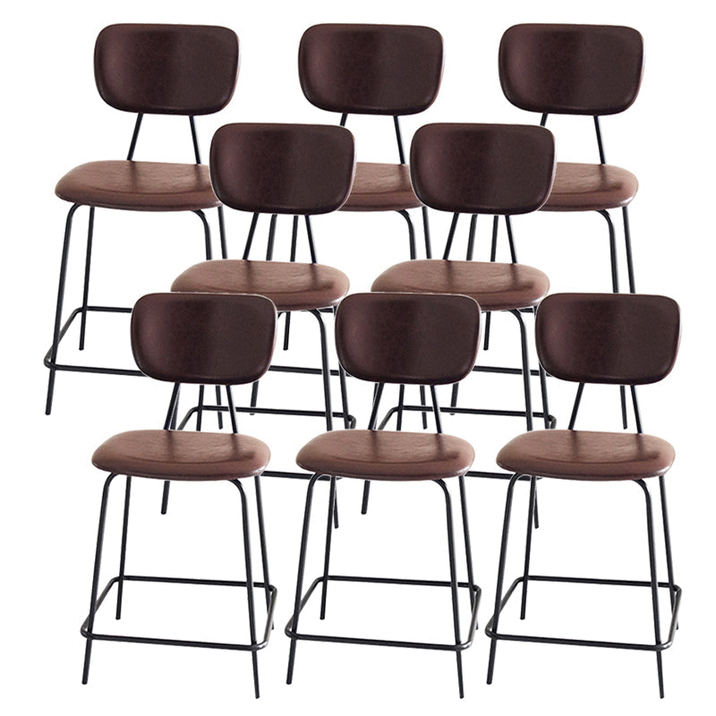 Taburetes contemporáneos de barra sin brazo con la base de metal negro