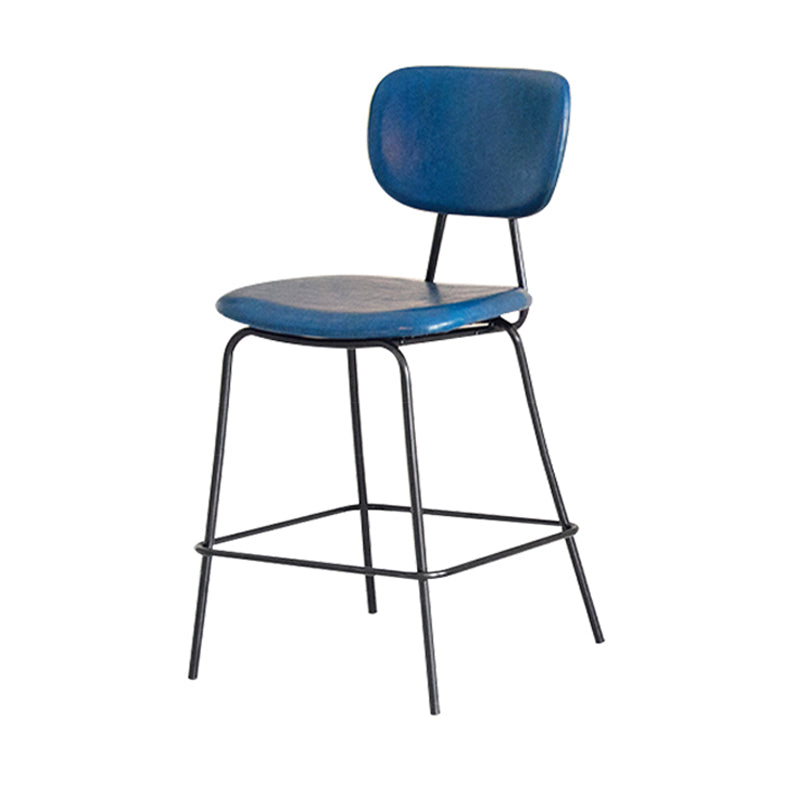 Taburetes contemporáneos de barra sin brazo con la base de metal negro