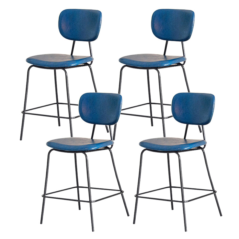 Taburetes contemporáneos de barra sin brazo con la base de metal negro