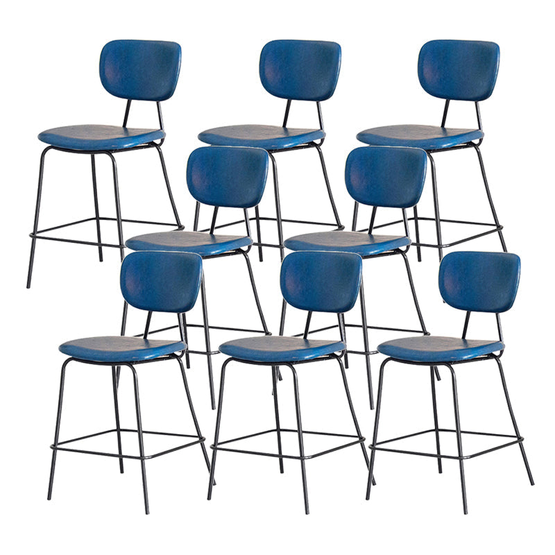 Taburetes contemporáneos de barra sin brazo con la base de metal negro