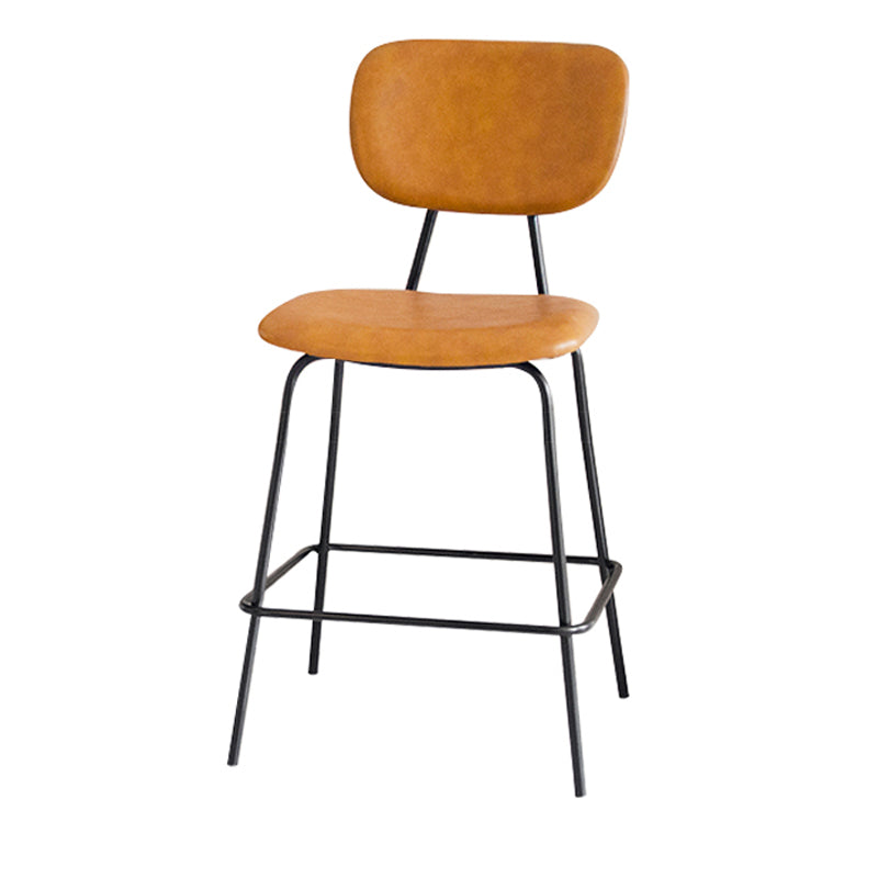 Taburetes contemporáneos de barra sin brazo con la base de metal negro