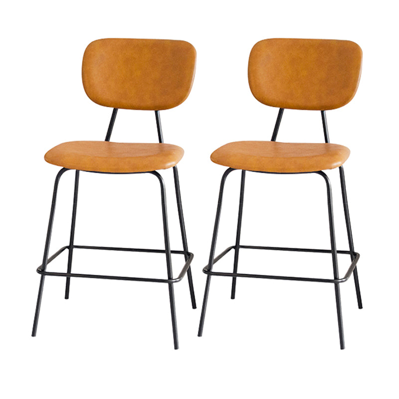 Taburetes contemporáneos de barra sin brazo con la base de metal negro