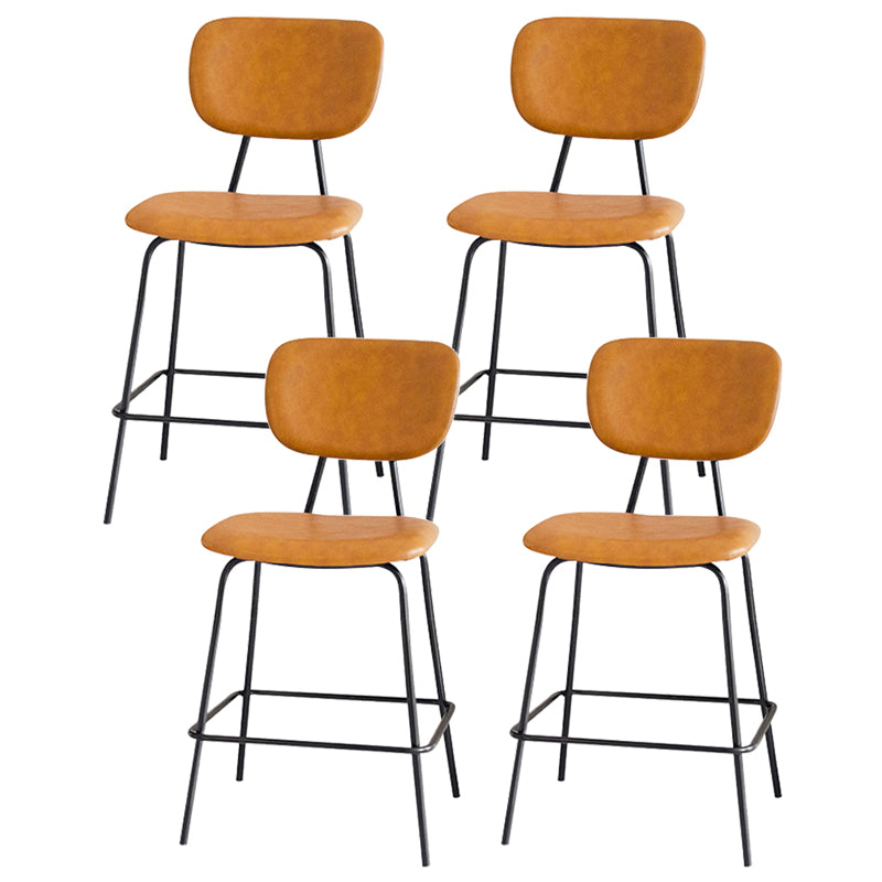 Taburetes contemporáneos de barra sin brazo con la base de metal negro