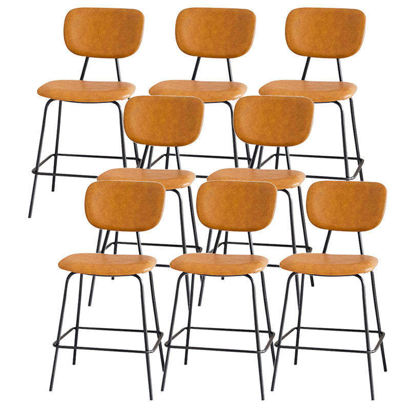 Taburetes contemporáneos de barra sin brazo con la base de metal negro