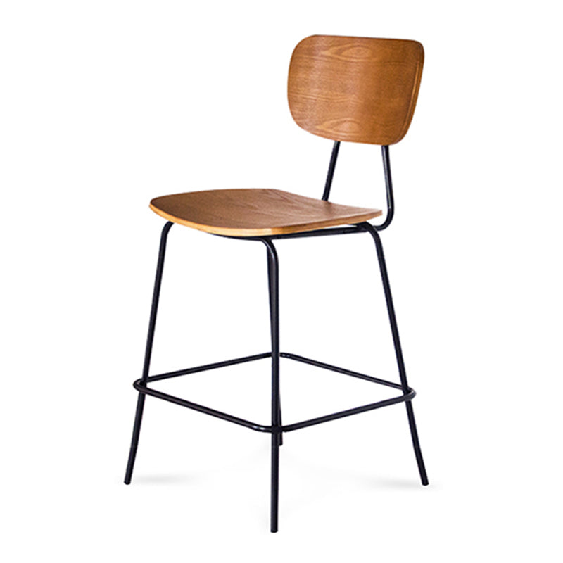 Taburetes contemporáneos de barra sin brazo con la base de metal negro