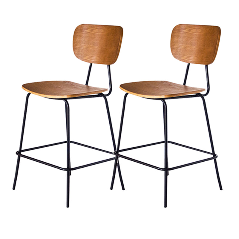 Taburetes contemporáneos de barra sin brazo con la base de metal negro