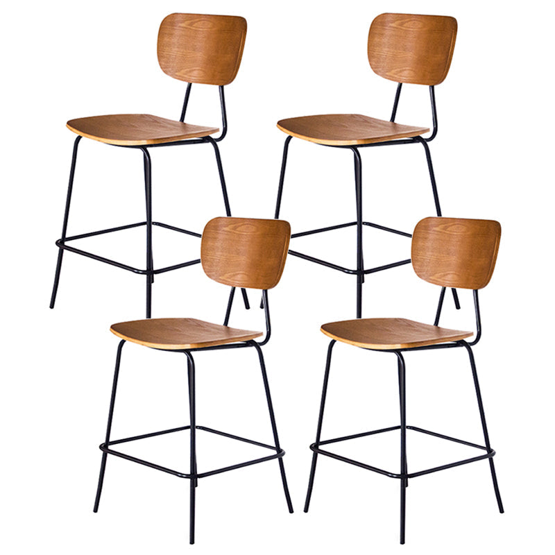 Taburetes contemporáneos de barra sin brazo con la base de metal negro