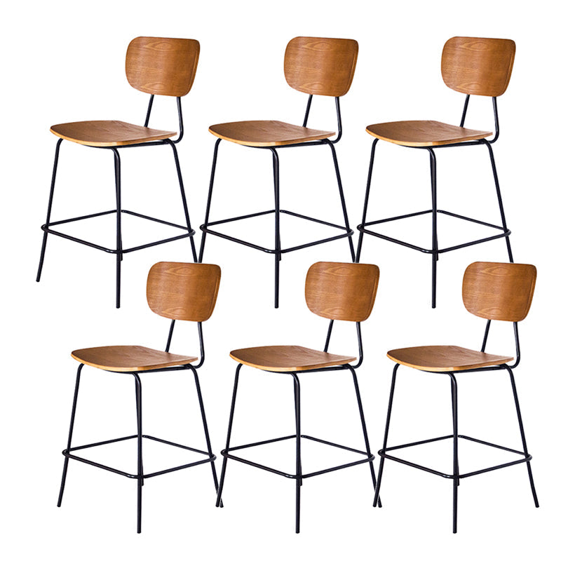 Taburetes contemporáneos de barra sin brazo con la base de metal negro