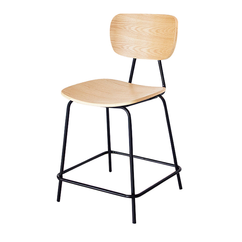 Taburetes contemporáneos de barra sin brazo con la base de metal negro