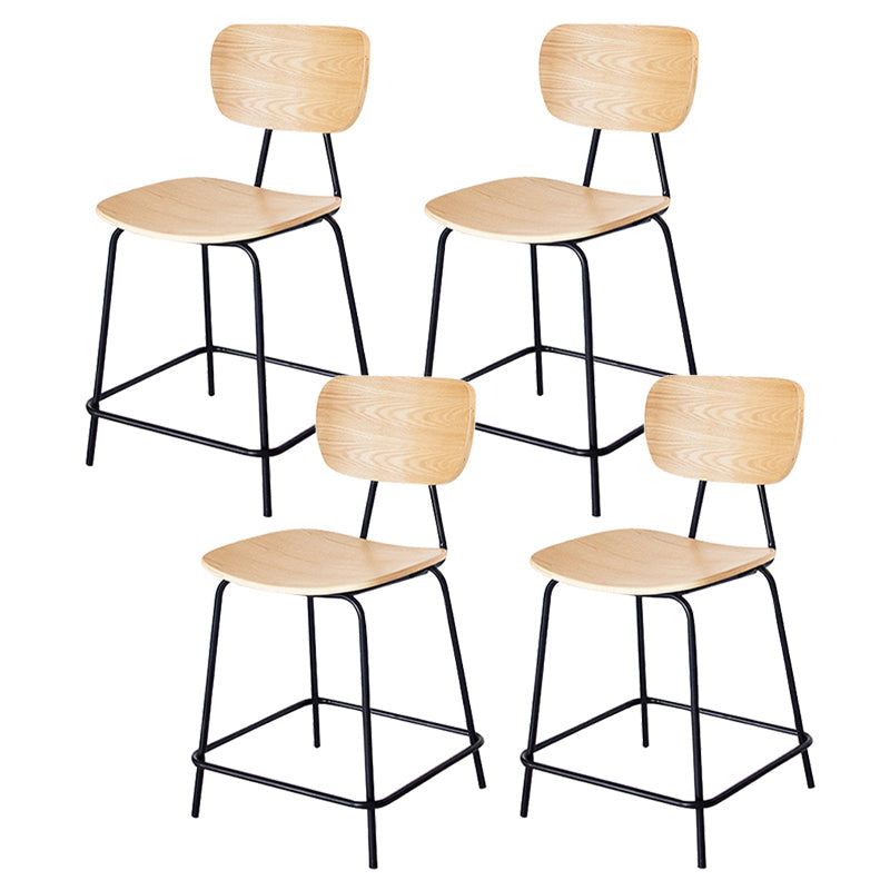 Taburetes contemporáneos de barra sin brazo con la base de metal negro