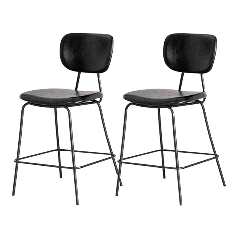 Taburetes contemporáneos de barra sin brazo con la base de metal negro