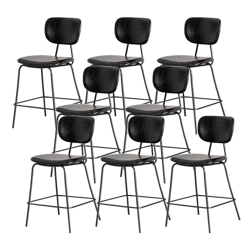 Taburetes contemporáneos de barra sin brazo con la base de metal negro