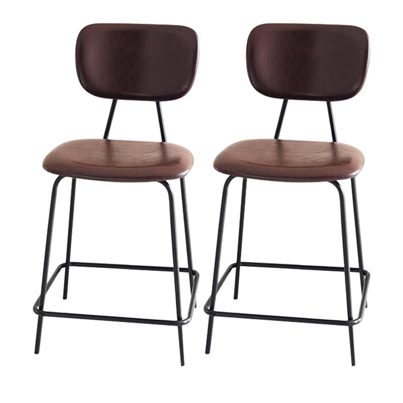 Taburetes contemporáneos de barra sin brazo con la base de metal negro