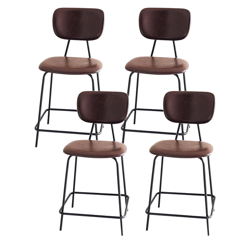 Taburetes contemporáneos de barra sin brazo con la base de metal negro