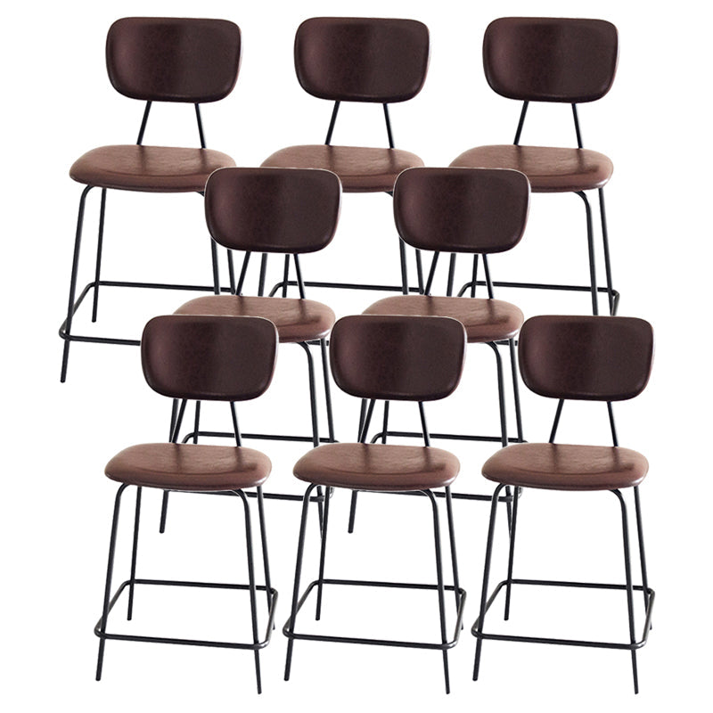 Taburetes contemporáneos de barra sin brazo con la base de metal negro