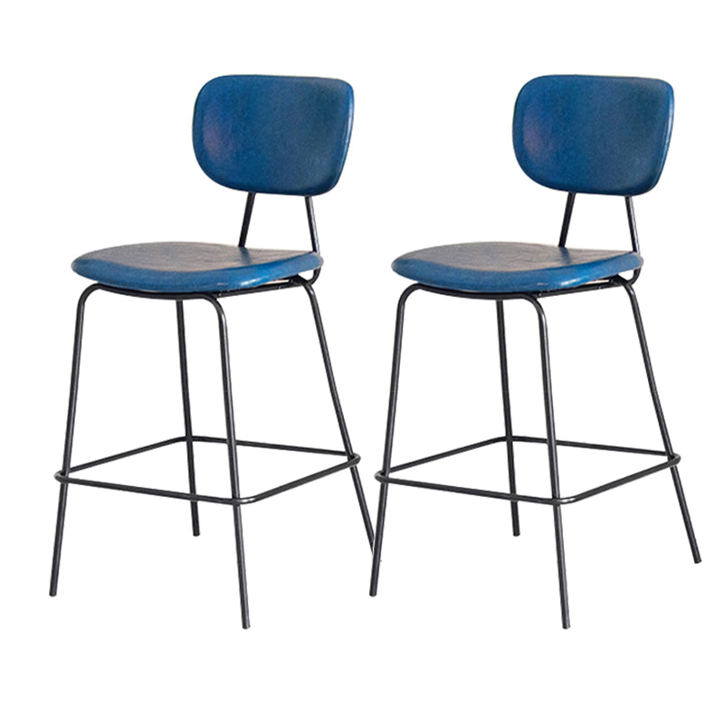 Taburetes contemporáneos de barra sin brazo con la base de metal negro