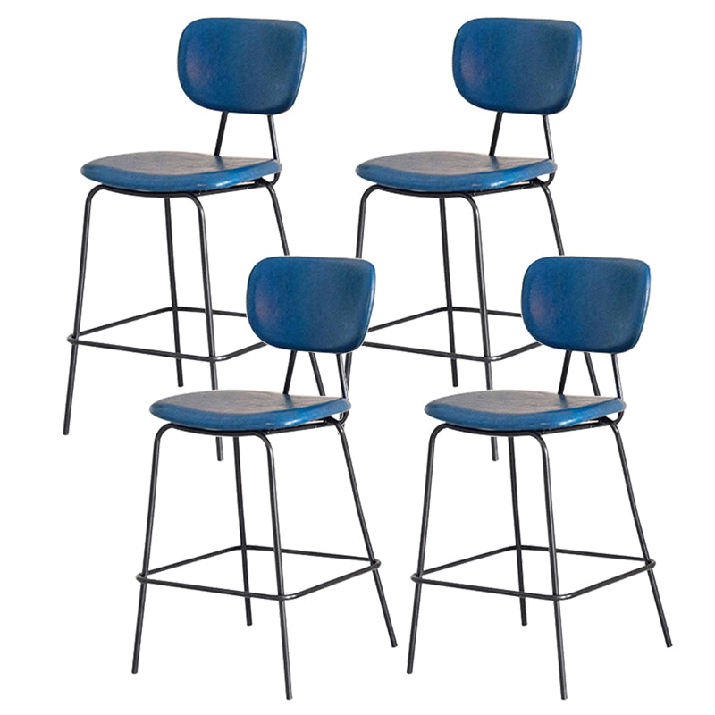 Taburetes contemporáneos de barra sin brazo con la base de metal negro