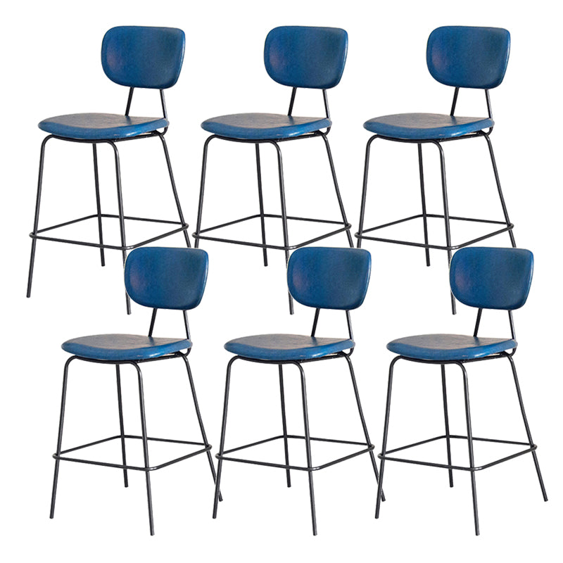 Taburetes contemporáneos de barra sin brazo con la base de metal negro