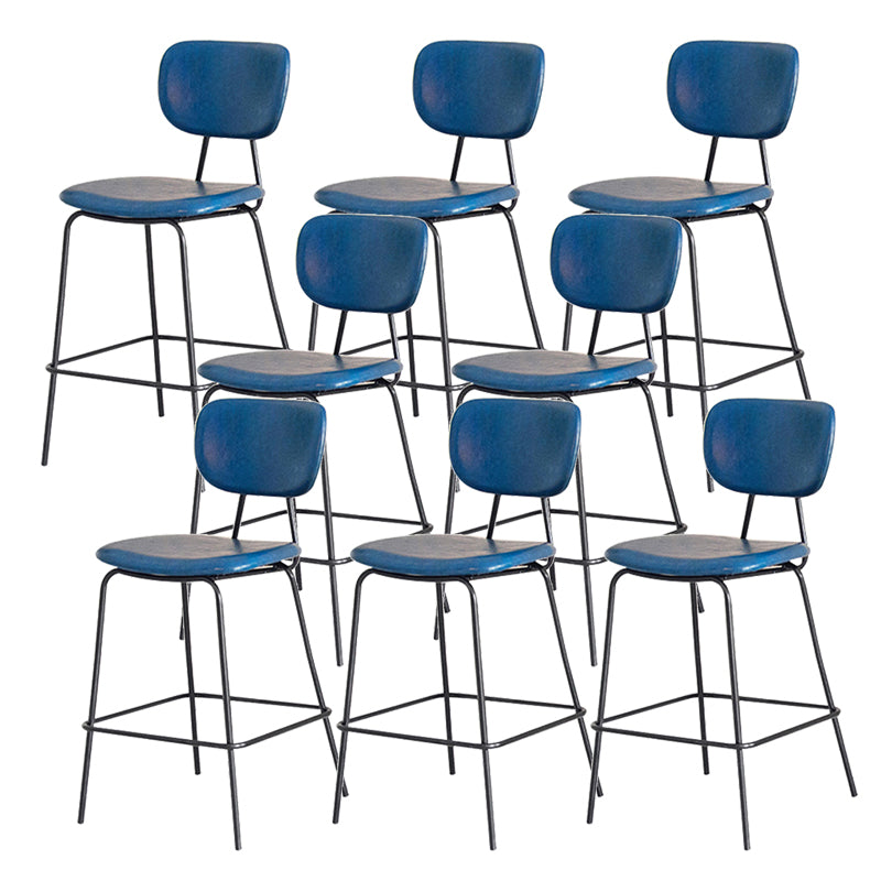 Taburetes contemporáneos de barra sin brazo con la base de metal negro