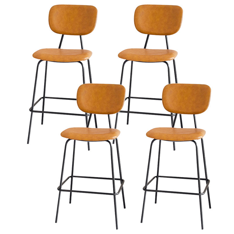 Taburetes contemporáneos de barra sin brazo con la base de metal negro