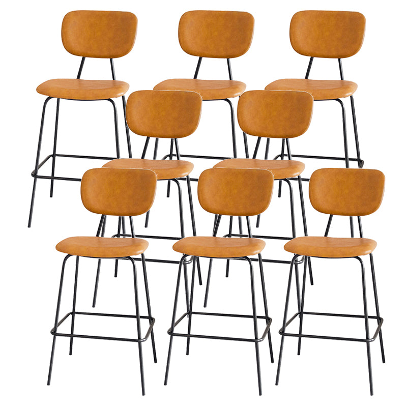 Taburetes contemporáneos de barra sin brazo con la base de metal negro